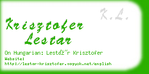 krisztofer lestar business card